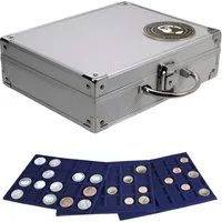 Safe-Album Münzetui Alu-Münzkoffer mit 6 Tableaus für 214 Münzen 19-41 mm Ø I SAFE
