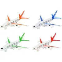 Toi-Toys Spielzeug-Flugzeug 4X Flugzeug A399 15x14cm Set mit Rückzug aus Kunststoff Flugzeuge 47, Modell Airbus Passagierflugzeug Spielzeug Geschenk Kinder