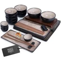 Moritz & Moritz Sushiteller VIDA Sushi Set Beige, (29 St), für 4 Personen - 29 Teile
