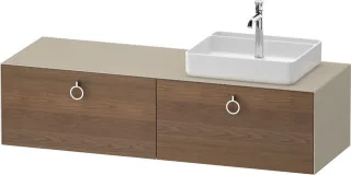 Duravit White Tulip Konsolenwaschtischunterbau wandhängend Amerikanischer Nussbaum & Taupe Matt & Se WT4890R77600010