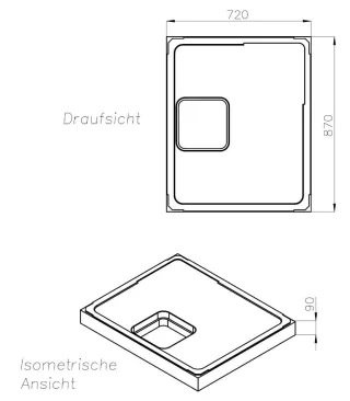 Neuesbad Wannenträger für Geberit Olona 90x75x4 SD 20253