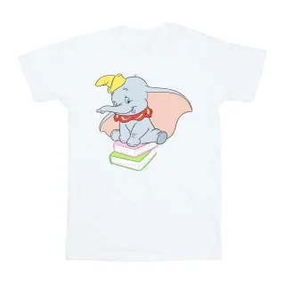 Disney - "Dumbo Sitting On Books" T-Shirt für Mädchen (Weiß)