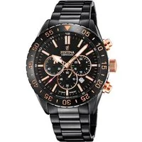 Festina Chronograph Keramik Kollektion F20577/1, Armbanduhr, Quarzuhr, Herrenuhr, Stoppfunktion, Edelstahlarmband