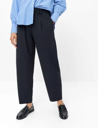 Brax Damen Bundfaltenhose Style MEGAN S NAVY, dunkelblau, Gr. 38L
