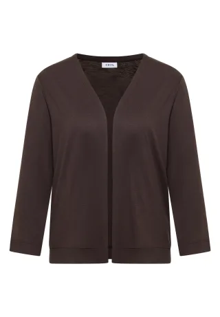 CECIL - Offene Jacke in Unifarbe mit 3/4-Arm brown cacao - Gr. - L