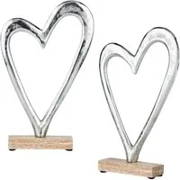 Marrakesch Orient & Mediterran Interior Dekoobjekt 2er Set Herz Dekoaufsteller Dekoobjekt Silber Amour -12- (2 St), Handarbeit