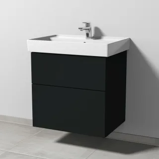 Sanipa 3way Waschtischunterbau zu Villeroy & Boch Collaro Waschtisch mit 2 Auszügen, Vulkan-Matt SP8351V