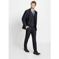 bonprix Anzug (Set, 4-tlg) bestehend aus Sakko mit Reverse, Weste, Flatfront-Hose und Krawatte