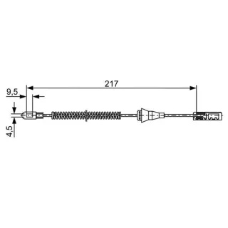Bosch Handbremsseil hinten Opel Corsa C 1987482461