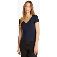 Tommy Jeans Kurzarmshirt TJW SLIM V-NECK TEE mit Logo-Stickerei