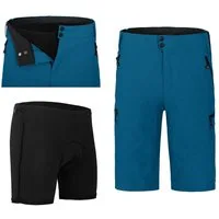 Bergson Fahrradhose PORVOO Bermuda (mit gepolsterter Innenhose) Herren Radshorts, robust, elastisch, Normalgrößen, saphir blau