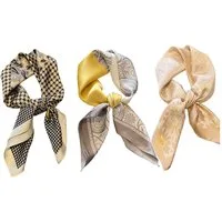 Zaewry Seidentuch Damen Seide Gefühl Schal Halstuch Schal Frauen Seidenschal, (3-St), Seidentuch Scarf Bandana Taschentuch Ansatz Handgelenk