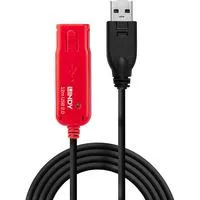 USB 2.0 Aktivverlängerungskabel Pro, USB-A Stecker > USB-A Buchse schwarz/rot, 12 Meter