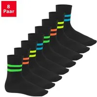 Footstar Basicsocken Herren & Damen Baumwollsocken (8 Paar) Socken im Neon Look