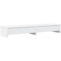 vidaXL Monitorständer Monitorständer mit Schubladen Weiß 100 x 27 x 15 cm Holzwerkstoff