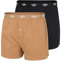 adidas Originals Webboxer Comfort Cotton Woven (2er Pack) Baumwolle, weit, elastischer Bund, Eingriff mit Knopf