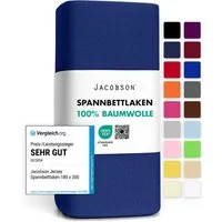Jacobson Spannbettlaken aus 100% Baumwolle, Jersey Bettlaken 160 g/m², Spannbetttuch mit Gummizug, pflegeleicht & viele Farben