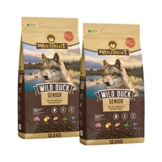 WOLFSBLUT Wild Duck Trockenfutter Hund Senior 2x12,5 kg