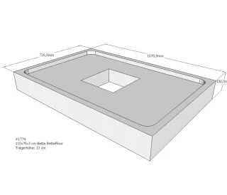 Neuesbad Wannenträger für Bette Floor 1100x750 SD21061