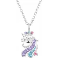 ALEXANDER YORK Kette mit Anhänger EINHORN mit Kristall, 2-tlg., 925 Sterling Silber
