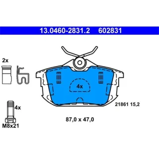 ATE Bremsbel?ge hinten Mitsubishi Carisma Colt Space Volvo S40 V40