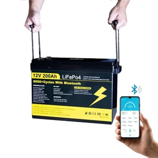 [EU Direct] Xmund 12V 200Ah Self-Heating LiFePO4 Battery Pack Bluetooth with 200A BMS Protection 8000+ Times Cycles Supp
