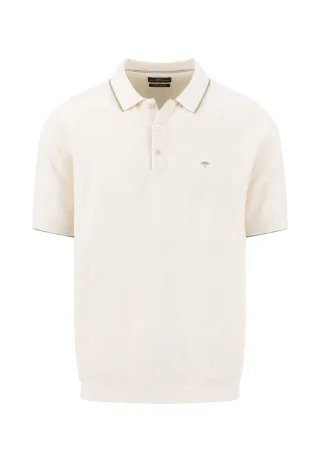 FYNCH-HATTON - Polo, structure, Cotton Linen new offwhite - Gr. - XL
