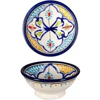 Marrakesch Orient & Mediterran Interior Dipschale Marokkanische Keramikschale Danyan aus Keramik in Mehrfarbig 13 cm, Keramik, (1-tlg), Handarbeit