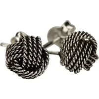 SILBERMOOS Paar Ohrstecker Ohrstecker "Love Knot" geschwärzt, 925 Sterling Silber