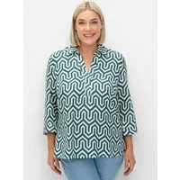 Sheego Klassische Bluse Tunika 3/4-Arm