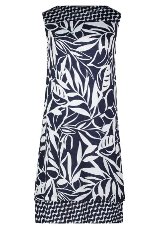 Betty Barclay - Jerseykleid dunkelblau/weiß - Gr. - 46