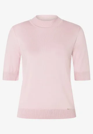 MORE & MORE - Turtleneck-Pullover mit kurzen Ärmeln rosa - Gr. - 42