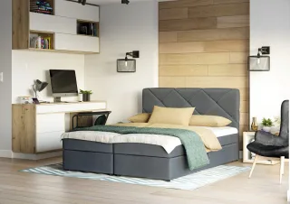 Boxspringbett Schlafzimmerbett MILTON 160x200cm Grau