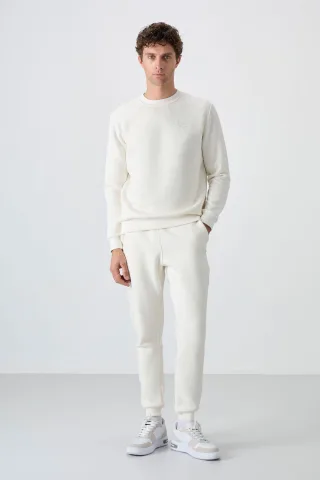 Herren Sweatshirt- und Hose-Set aus Baumwolle-Polyester-Fleece