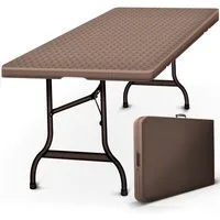 tillvex Gartentisch tillvex® Klapptisch Gartentisch Rattan Braun Buffettisch Campingtisch (Gartentisch), Personen