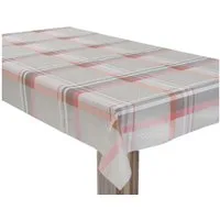 laro Tischdecke Wachstuchtischdecke Modern Karo Grau-Rot PVC Eckig