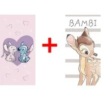 Disney Strandtücher Disney Lilo und Stitch + Bambi Handtuch Strandtuch Badetextilien 2er-S, Frottee (Set, 2-St)