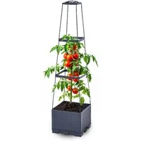 Gartenwelt Riegelsberger Blumenkasten mit Rankhilfe 3 Ebenen 28x28x115 cm Pflanzgefäß für Kletterpflanzen