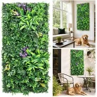 Kunstpflanze Künstliche Pflanzenwand, 50 x 100 cm Outdoor Künstliche Hecke, BlingBin, Simulierte Wandpflanze, Blumen Wanddekoration für Wandbegrünung