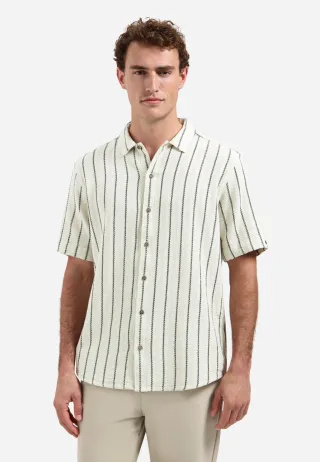 No Excess - Shirt Short Sleeve Dobby 2Tone Stripe - Gr. - XL