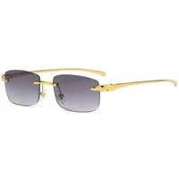 salazar.plus Sonnenbrille Randlos Rechteckig Unisex 4 Farben Rahmenlos Damen Herren Brille Randlose rechteckige Sonnenbrille UV400 Cat.1-3 ultraleicht & modern