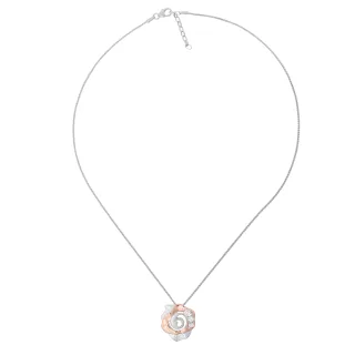 Orphelia 'Ivory' Damen-Kette mit Anhänger aus 925er Sterlingsilber – Silber/Rosé ZH-7091/1
