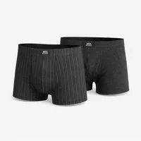 Toker Collection® Boxershorts Herren Pants 2er-Pack,Baumwolle/Elasthan, uni & gestreift (Packung, 2er Pack) Frontlabel mit Markenlogo
