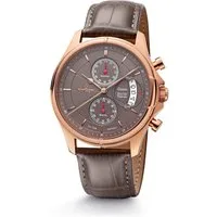 Kronsegler Chronograph Genius - Scriptor Temporis Herrenchronograph, Lederband mit Schnellwechselstegen, Datum, Flankenschutz, Stopp