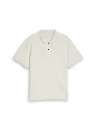 Denim Tom Tailor - Relaxed Fit Ottoman Poloshirt greyish white - Gr. - S