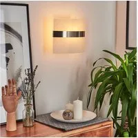 hofstein Wandleuchte »Cusighe« Wandlampe aus Glas/Metall in Stahl gebürstet, ohne Leuchtmittel, 2800 Kelvin, Wandspot m. Up&Down-Effekt, 1xE27, m. Lichteffekt