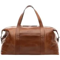 SID & VAIN Reisetasche echt Leder Weekender groß hell-braun AUBURN, Echtleder Reisegepäck für Damen & Herren, Sporttasche XL braun-cognac
