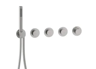 Herzbach MODUL7 PUSH Thermostat-Farbset 3 Verbraucher Edelstahl, 70.703003.1.09 70.703003.1.09