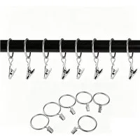 MOPUEA Gardinenring Gardinenring mit Ringen, 30St, Metall Vorhangringe Gardinenklemmen, (Vorhangzubehör-Set, 30 Metall Vorhangringe mit starken Clips), Rostfrei, stabil, gleitfähig, langlebig, vielseitig