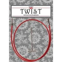 ChiaoGoo Stricknadeln Seil TWIST rot, Nadelseil für Nadelspitzen, austauschbare Rundstricknadel